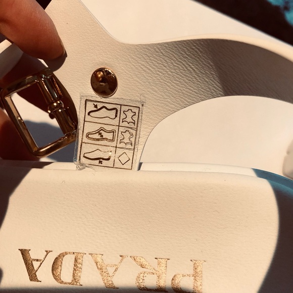 Prada Gold Rubber Monolith sandals - Picture 7 of 10